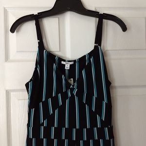 INC striped maxi jump suit